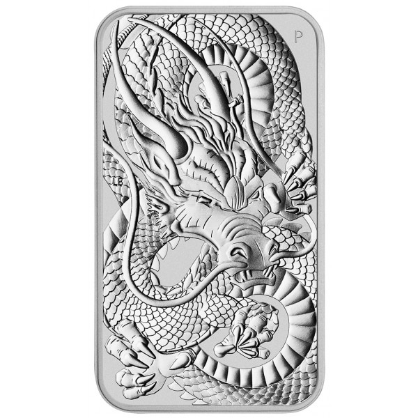 2021 $1 Australia 1 oz 9999 Fine Silver Rectangle Dragon Coin