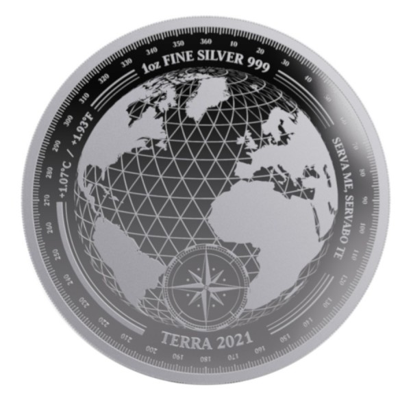 2021 1 oz $5 NZD Tokelau Silver Terra Coin BU | European Mint