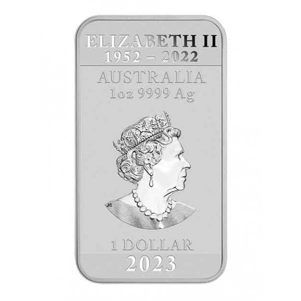 2023 1 oz $1 AUD Australia 9999 Fine Silver Rectangle Dragon Coin 