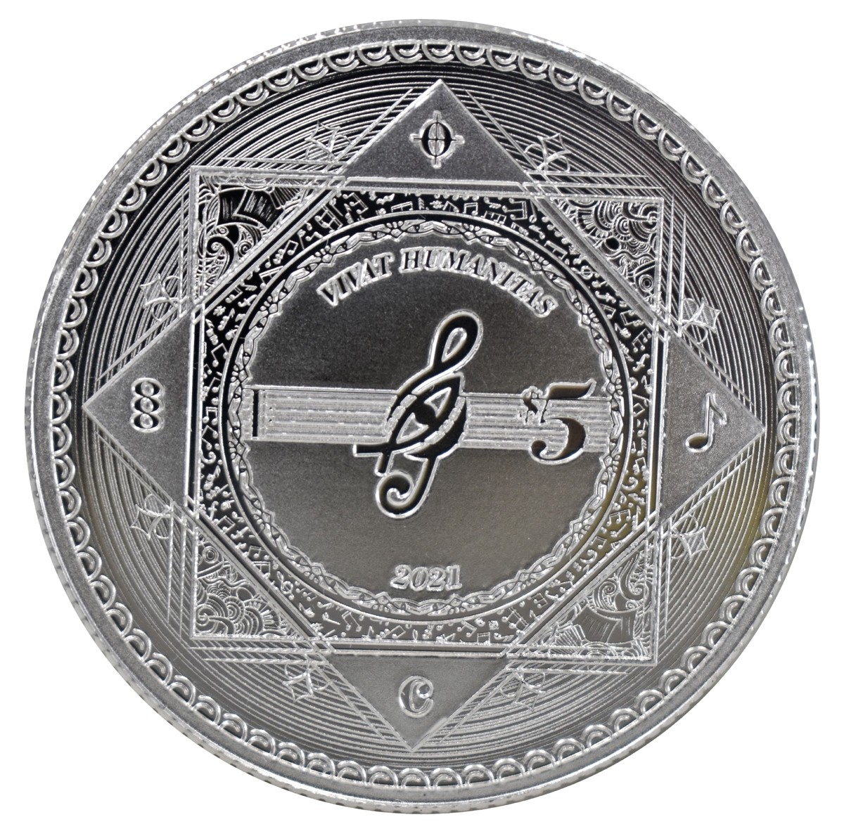 2021 1 oz $5 NZD Tokelau Silver Vivat Humanitas Coin BU (In Capsule) | European Mint