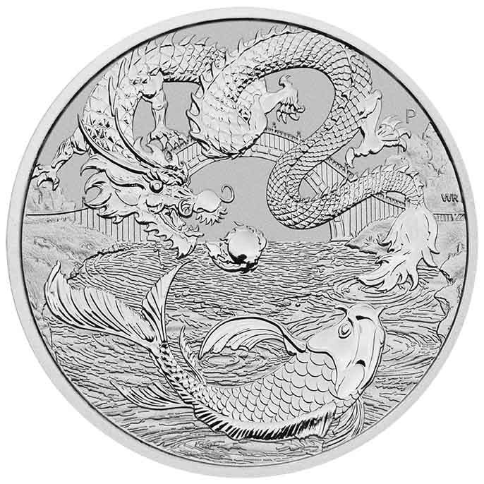 2023 1oz $1 Australian Chinese Myths and Legends Series Dragon 